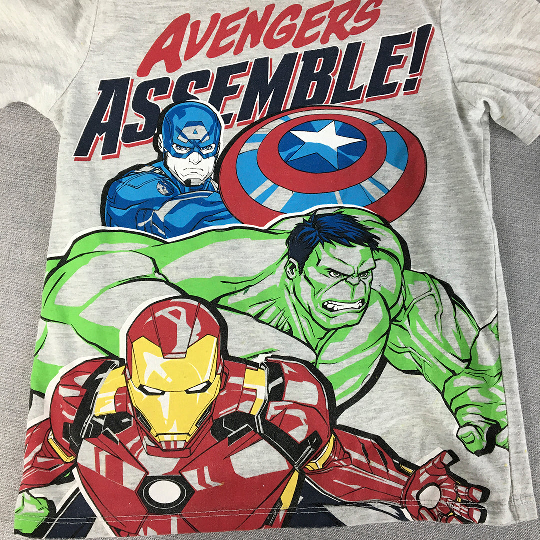 Marvel Avengers Kids Boys T-Shirt Size 4 - 5 Yrs Iron Man Hulk Captain America