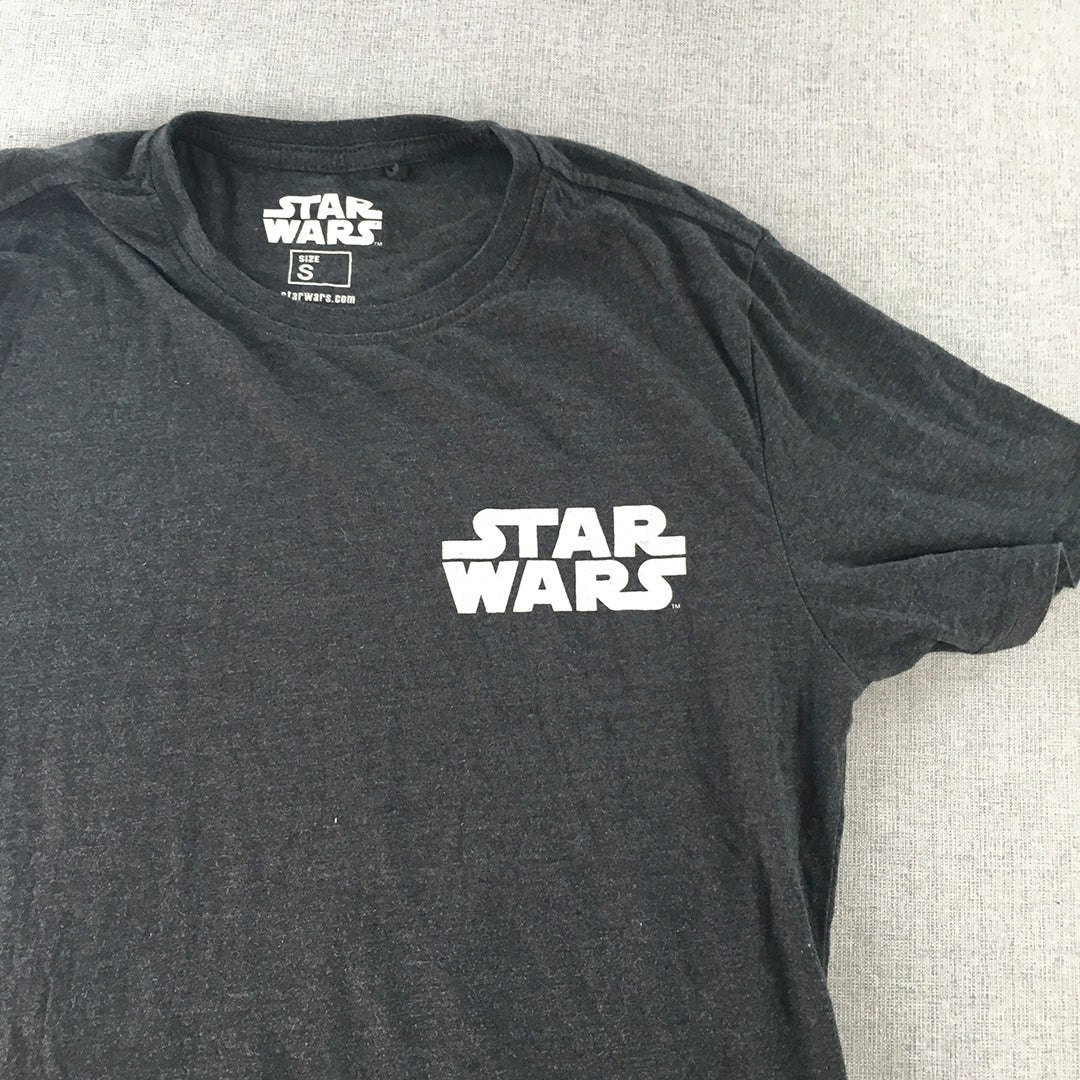 Star Wars Mens T-Shirt Size S Grey Logo Short Sleeve Tee