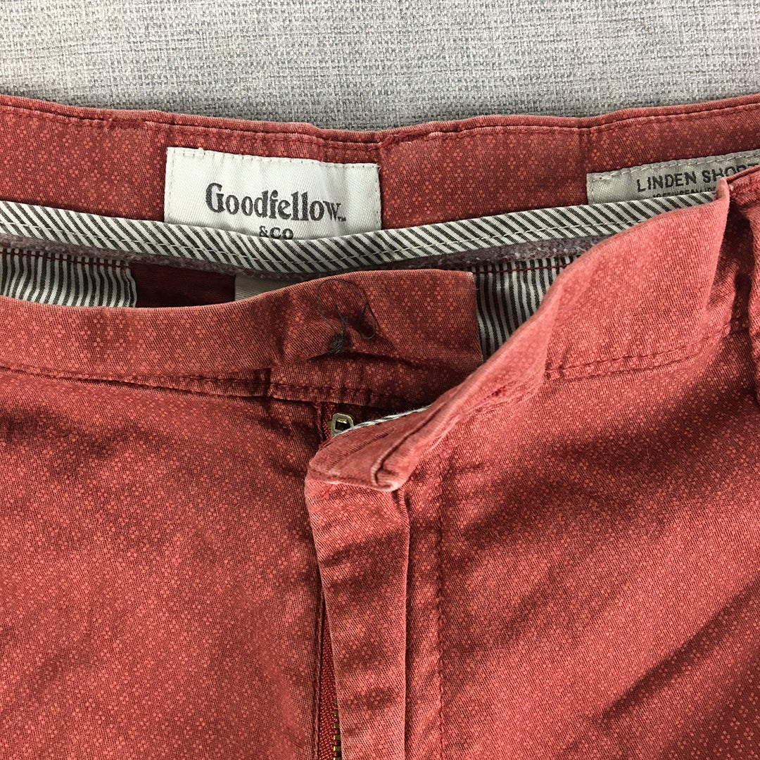 Goodfellow & Co Mens Chino Shorts Size 34 Red Pockets Casual Walking