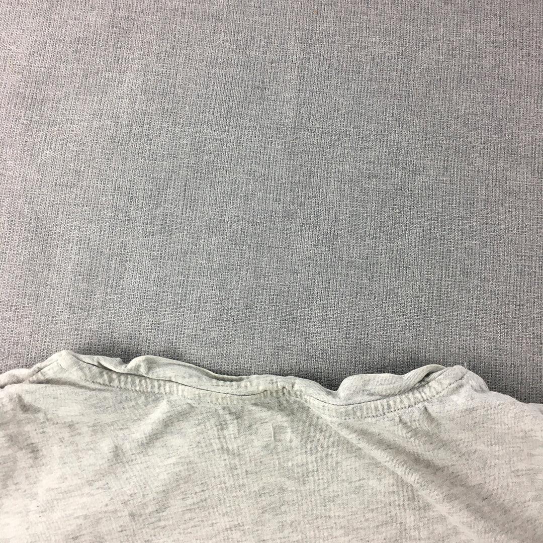 Uniqlo Womens T-Shirt Size L Grey V-Neck Short Sleeve Top