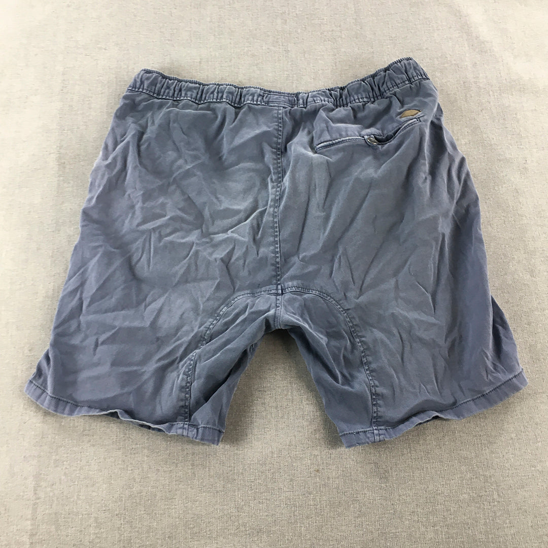 Lee Cooper Mens Shorts Size M Blue Drawstring Elastic Waist Pockets