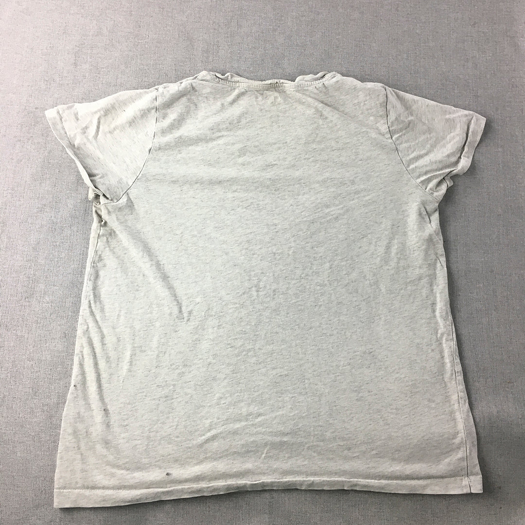 Uniqlo Womens T-Shirt Size L Grey V-Neck Short Sleeve Top