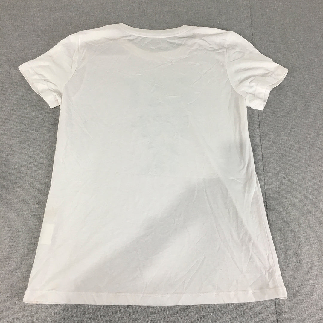 Nike Womens T-Shirt Size S White Just Do It Short Sleeve Crew Neck Top