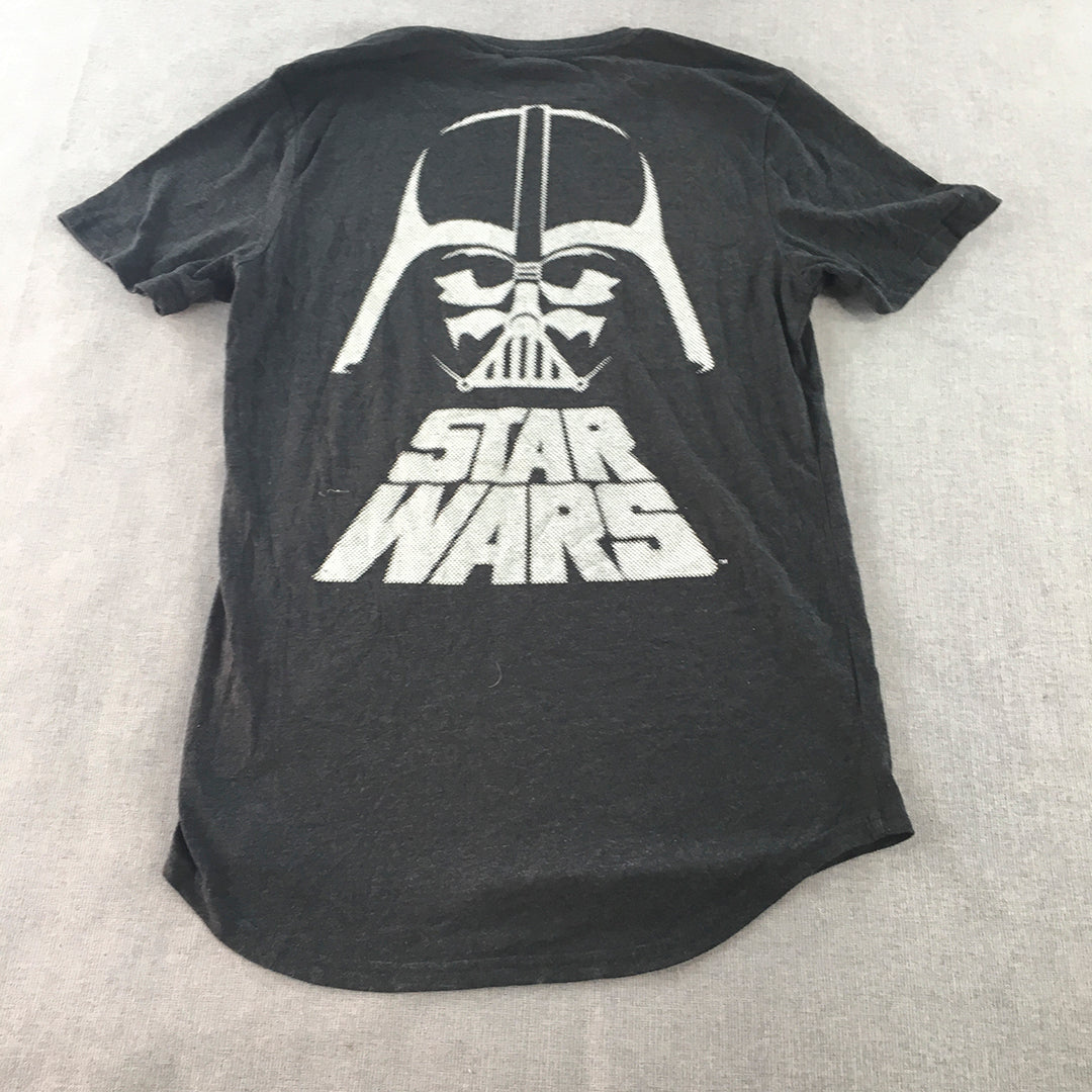 Star Wars Mens T-Shirt Size S Grey Logo Short Sleeve Tee