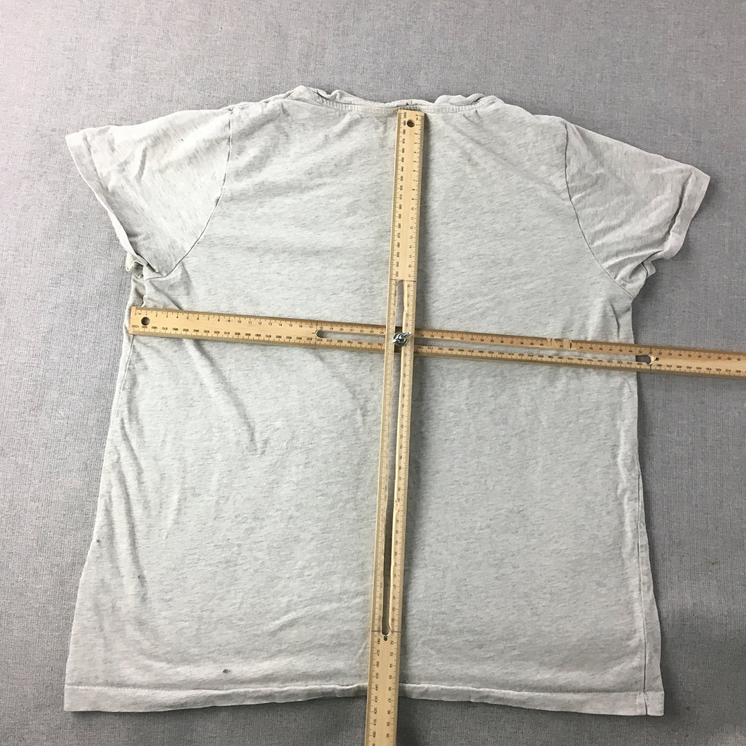 Uniqlo Womens T-Shirt Size L Grey V-Neck Short Sleeve Top