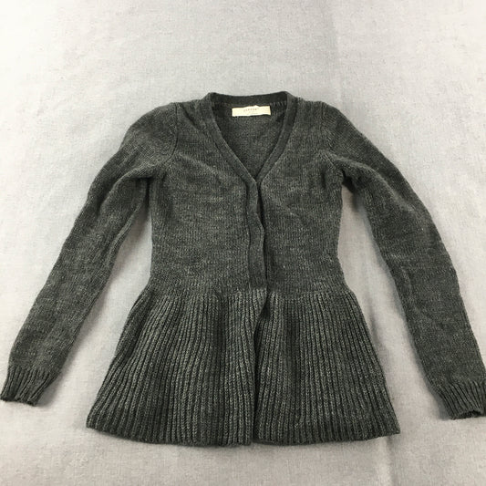 Zara Womens Alpaca & Wool Blend Cardigan Size S Grey Knit