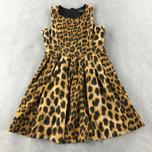 Bardot Junior Kids Girls Dress Size 7 - 8 Years Cheetah Print Sleeveless