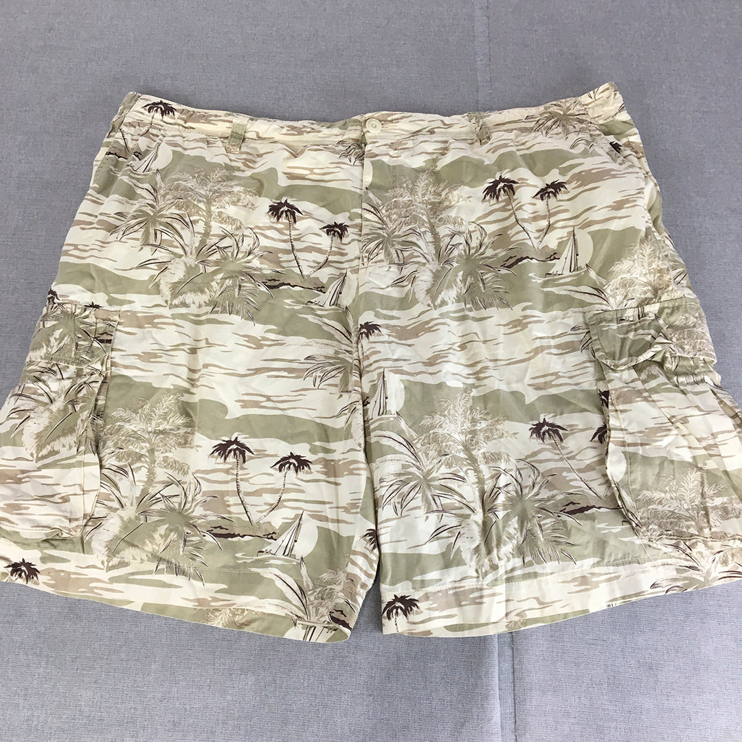 Sportscraft Mens Hawaiian Shorts Size 46 (W46) Brown Cargo Pockets