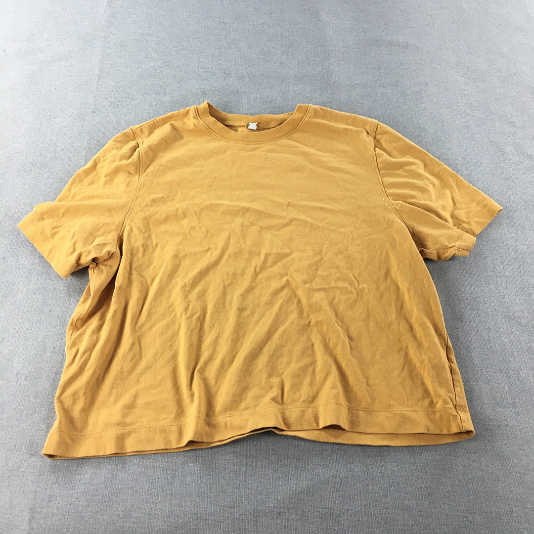 Uniqlo Womens T-Shirt Size XL Yellow Crew Neck Short Sleeve Top