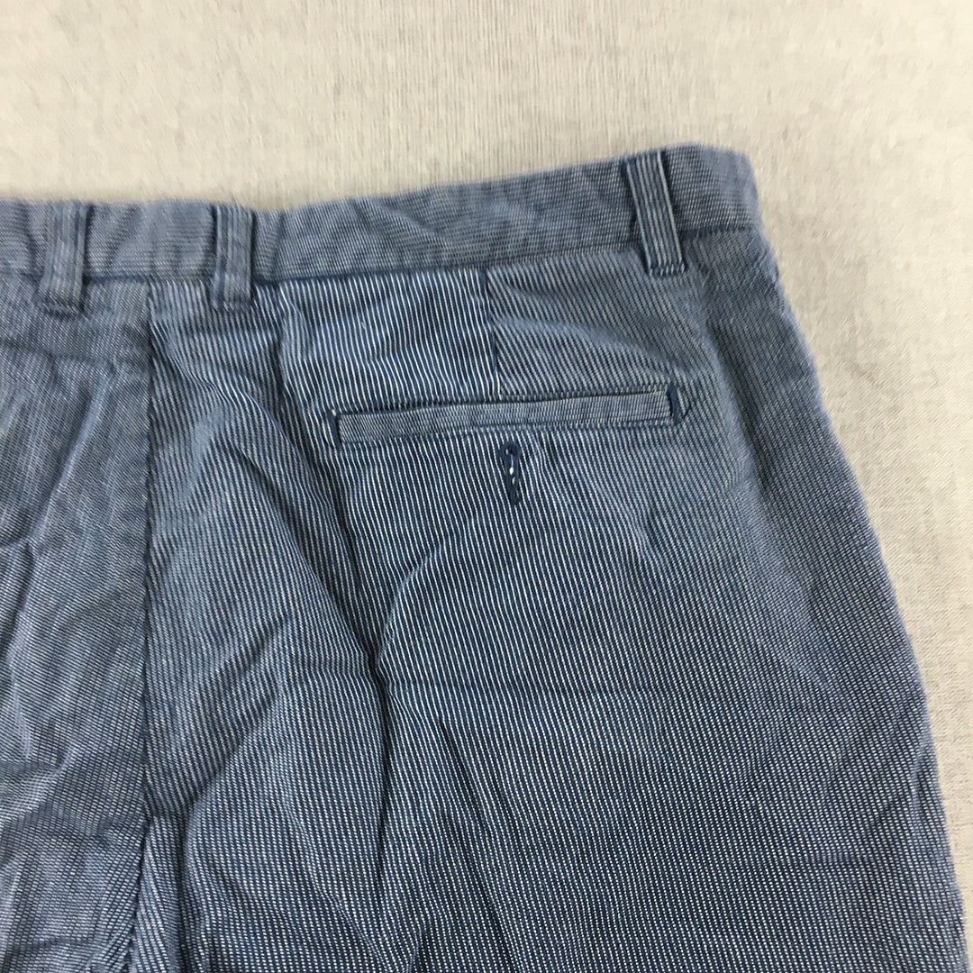 Sportcraft Mens Chino Shorts Size 38 Blue Striped Pockets