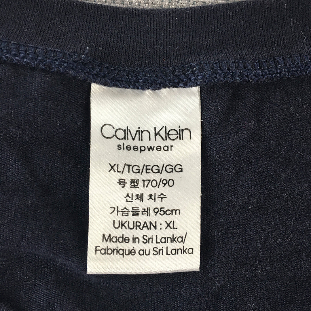 Calvin Klein Sleepwear Womens Shirt Size XL Navy Blue Logo Pajama Top