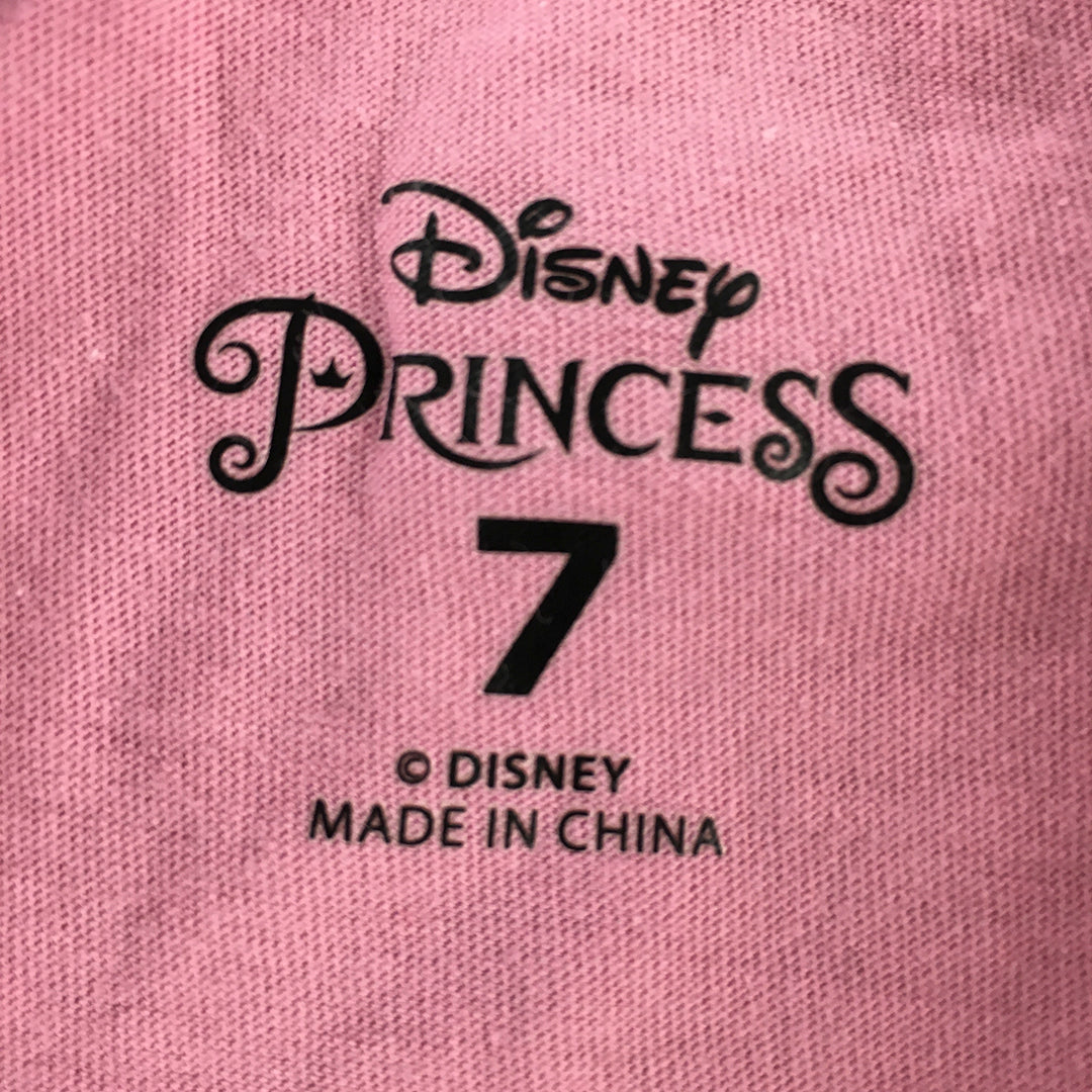 Disney Moana Kids Girls Top SIze 7 Pink Short Sleeve Crew Neck T-Shirt