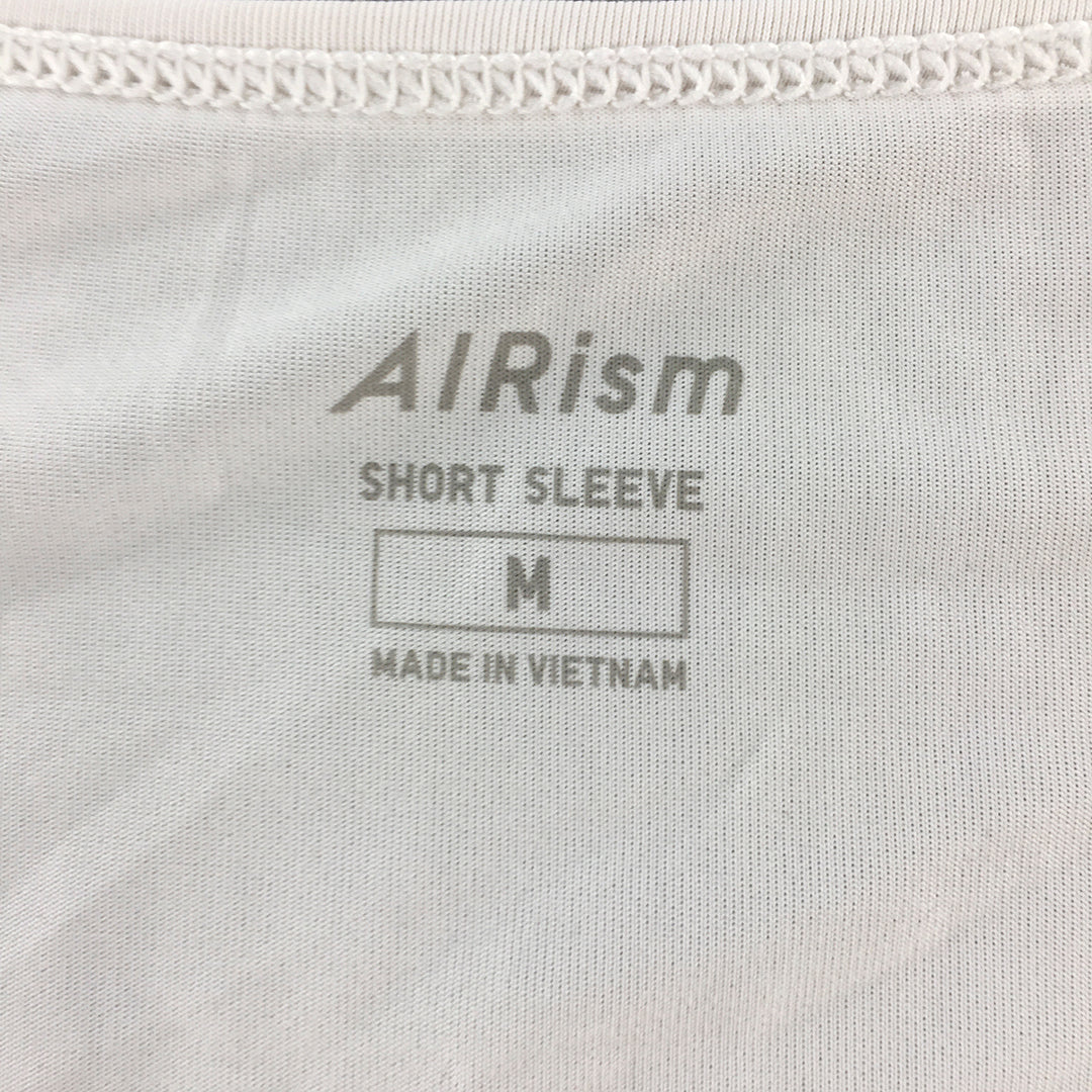 Uniqlo AIRism Mens T-Shirt Size M White V-Neck Short Sleeve Tee