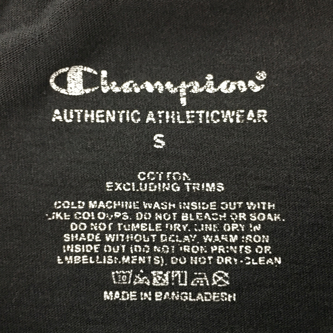 Champion Mens T-Shirt Size S Black Logo Short Sleeve Crew Neck Tee