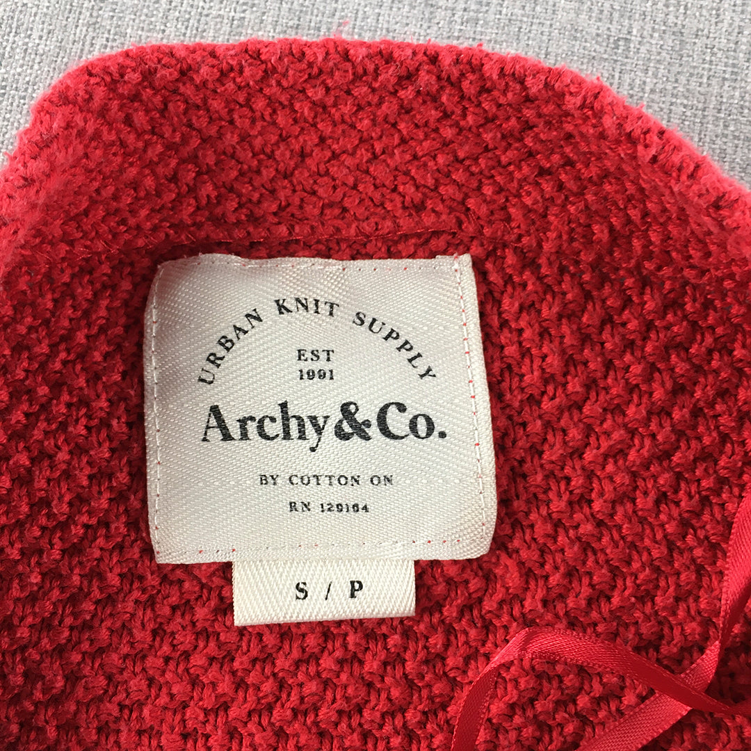 Archy & Co. Womens Knit Sweater Size S Red Pullover Jumper