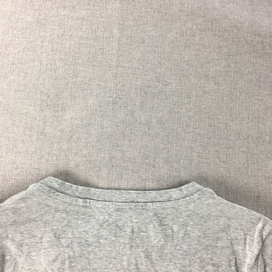 Uniqlo Womens Top Size M Grey Long Sleeve V-Neck Pullover Shirt