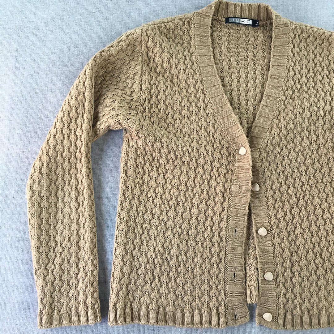 Jupe Womens Cardigan Size L Brown Button Up Knit