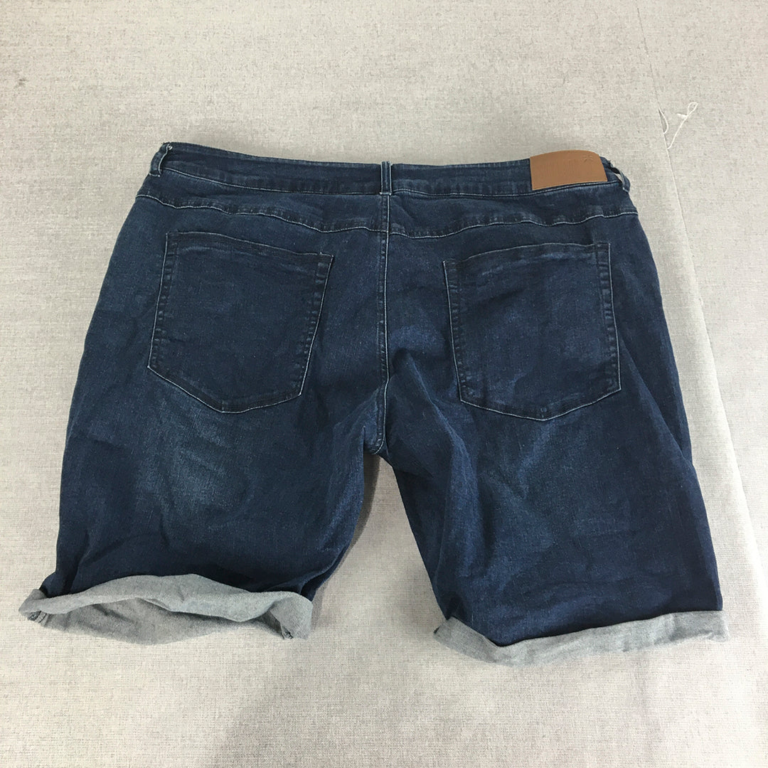 Skylark Mens Denim Shorts Size 38 Blue Dark Wash Stretch Jorts