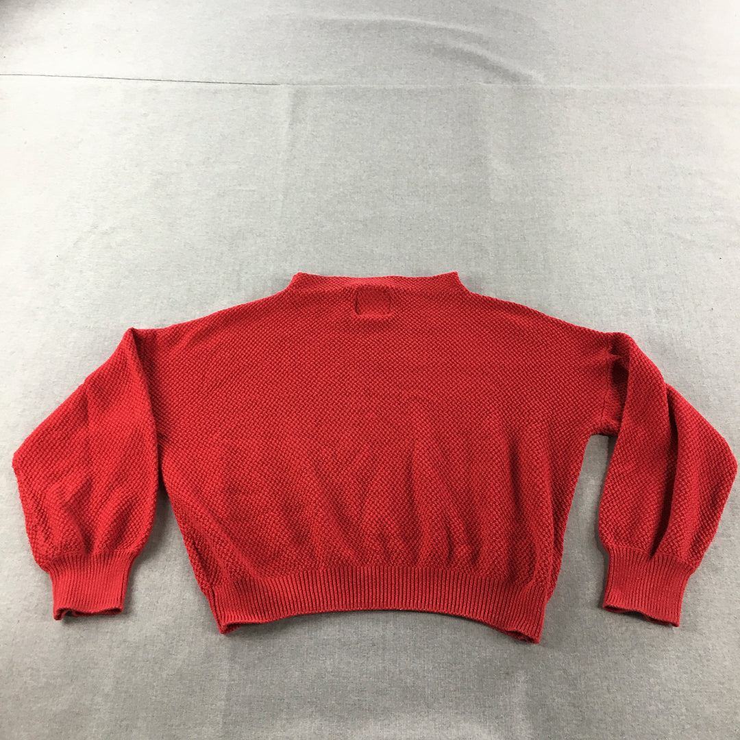 Archy & Co. Womens Knit Sweater Size S Red Pullover Jumper