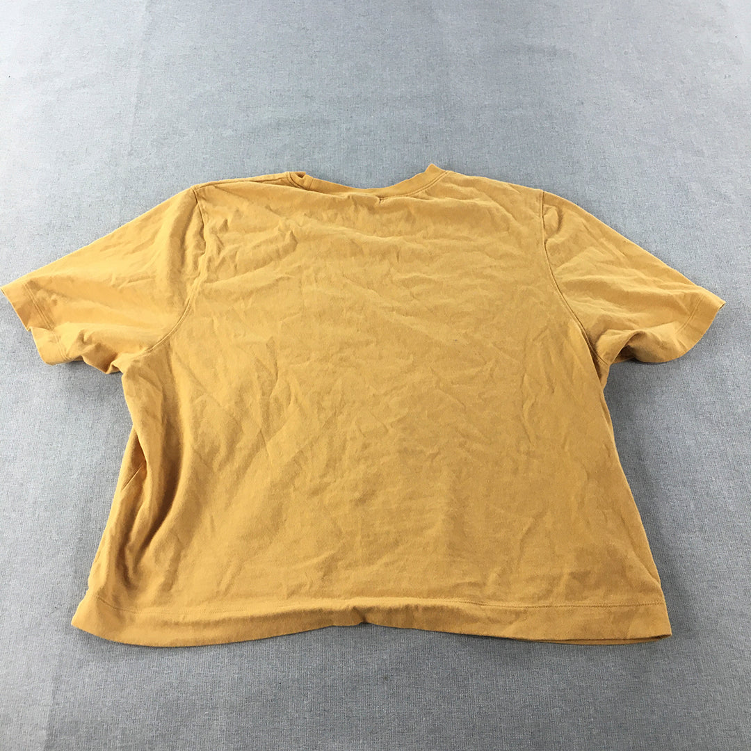 Uniqlo Womens T-Shirt Size XL Yellow Crew Neck Short Sleeve Top