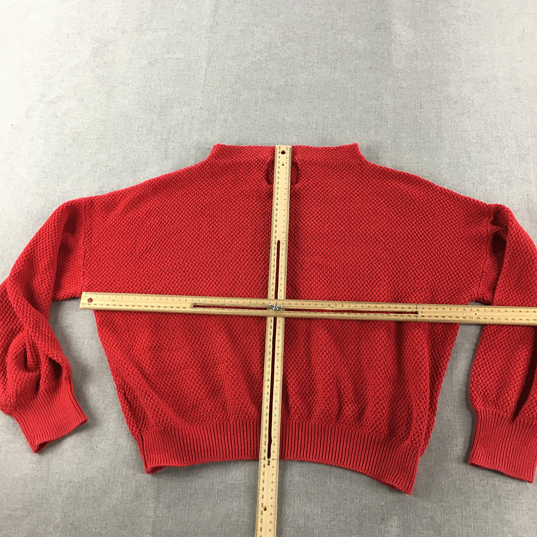 Archy & Co. Womens Knit Sweater Size S Red Pullover Jumper