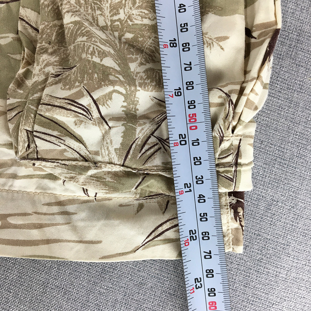 Sportscraft Mens Hawaiian Shorts Size 46 (W46) Brown Cargo Pockets