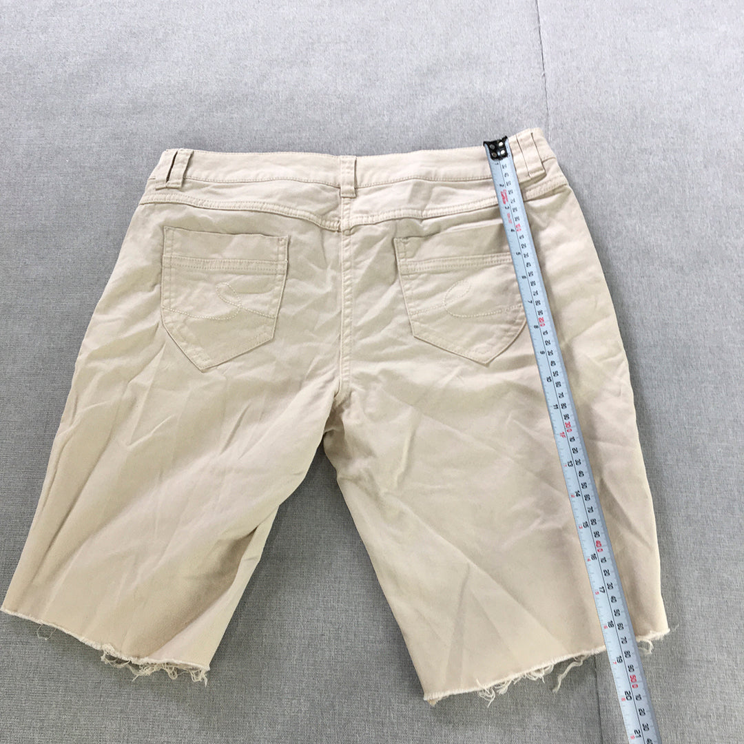 Wills Sport Mens Chino Shorts Size 30 Cream Beige Cut-Off Pockets