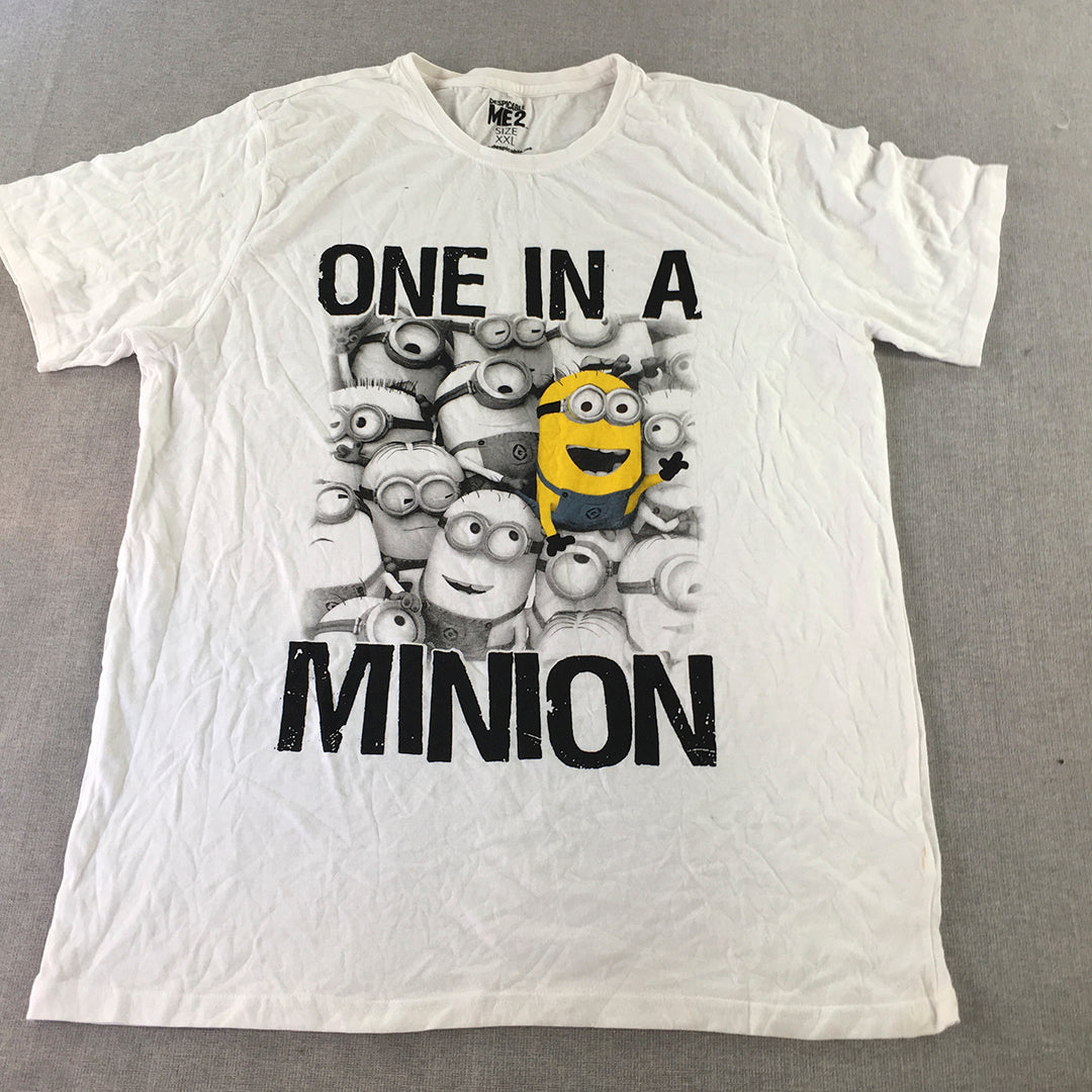 Despicable Me 2 T-Shirt Adult Size 2XL White Minions