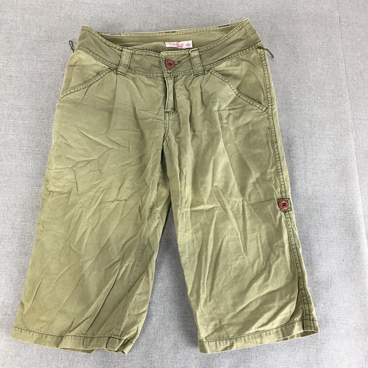 Marcs Baby Doll Womens Knee Length Shorts Size 6 Khaki Green Pockets