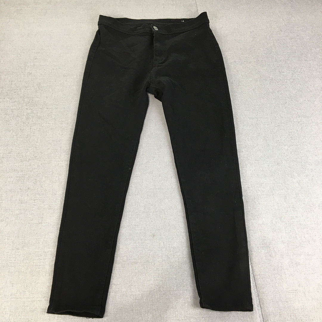 Penshoppe Denimlab Womens Skinny Jeans Size 30 Black Dark Wash Denim