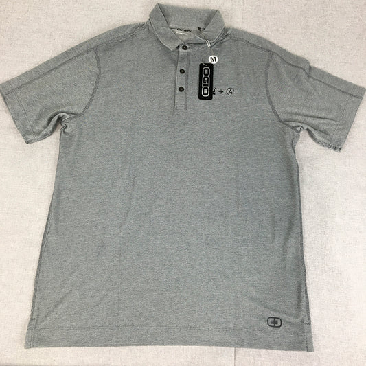 NEW Ogio Mens Polo Shirt Size M Grey Collared Short Sleeve Rugby