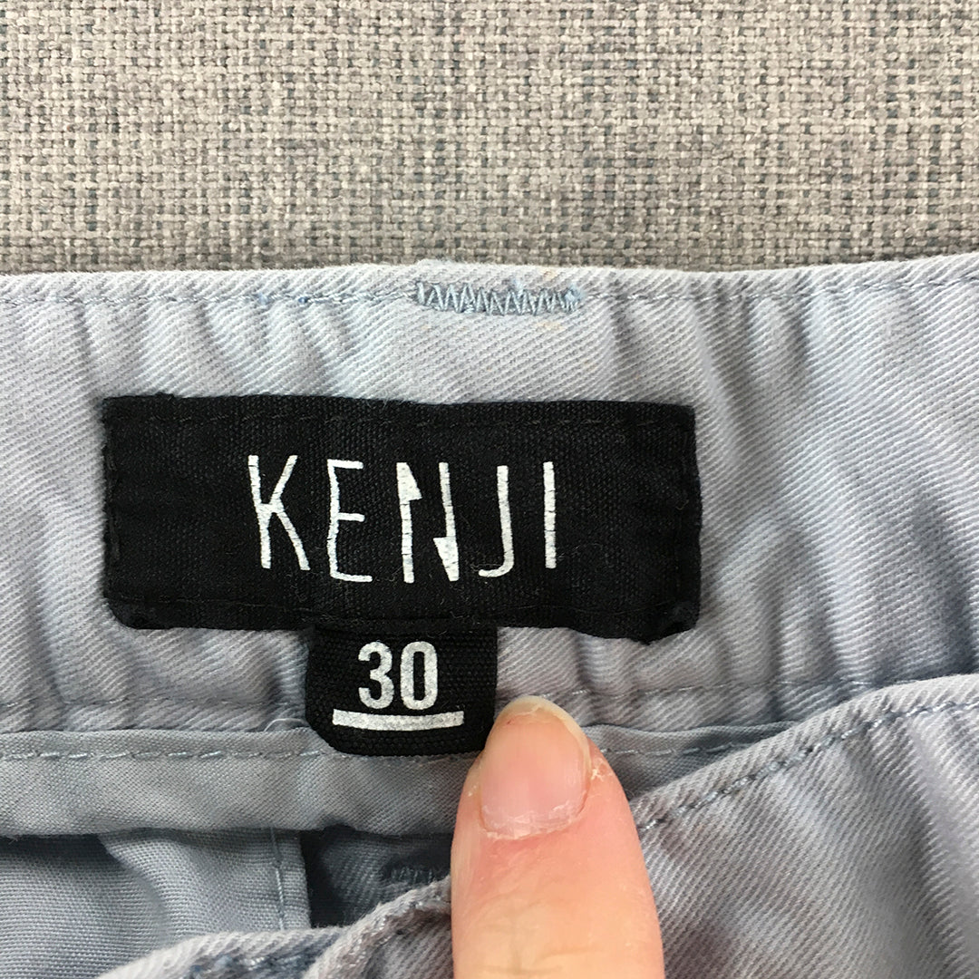 Kenji Mens Chino Shorts Size 30 Blue Pockets Casual Walking