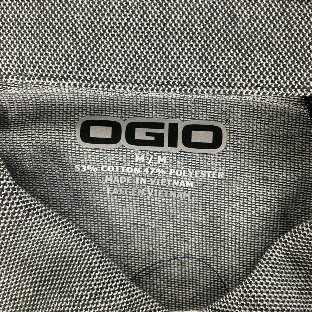 NEW Ogio Mens Polo Shirt Size M Grey Collared Short Sleeve Rugby