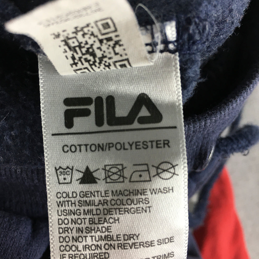 FILA Kids Boys Tracksuit Pants Size 8 Navy Blue Logo Jogger