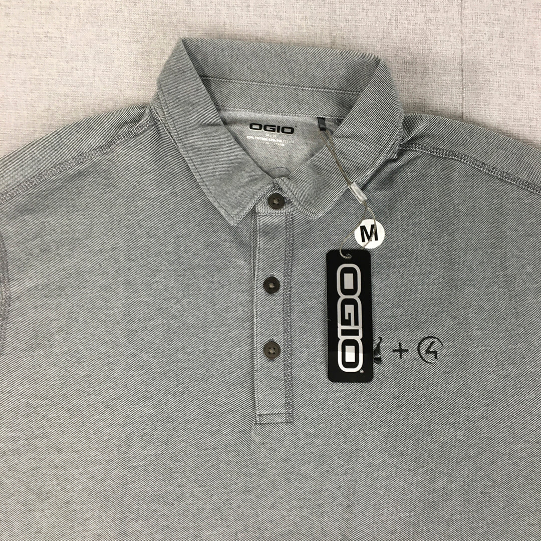 NEW Ogio Mens Polo Shirt Size M Grey Collared Short Sleeve Rugby