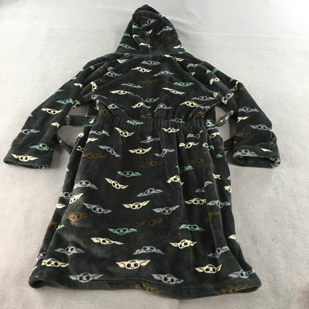 Star Wars Baby Yoda Kids Dressing Gown Size 14 Black Hooded Robe