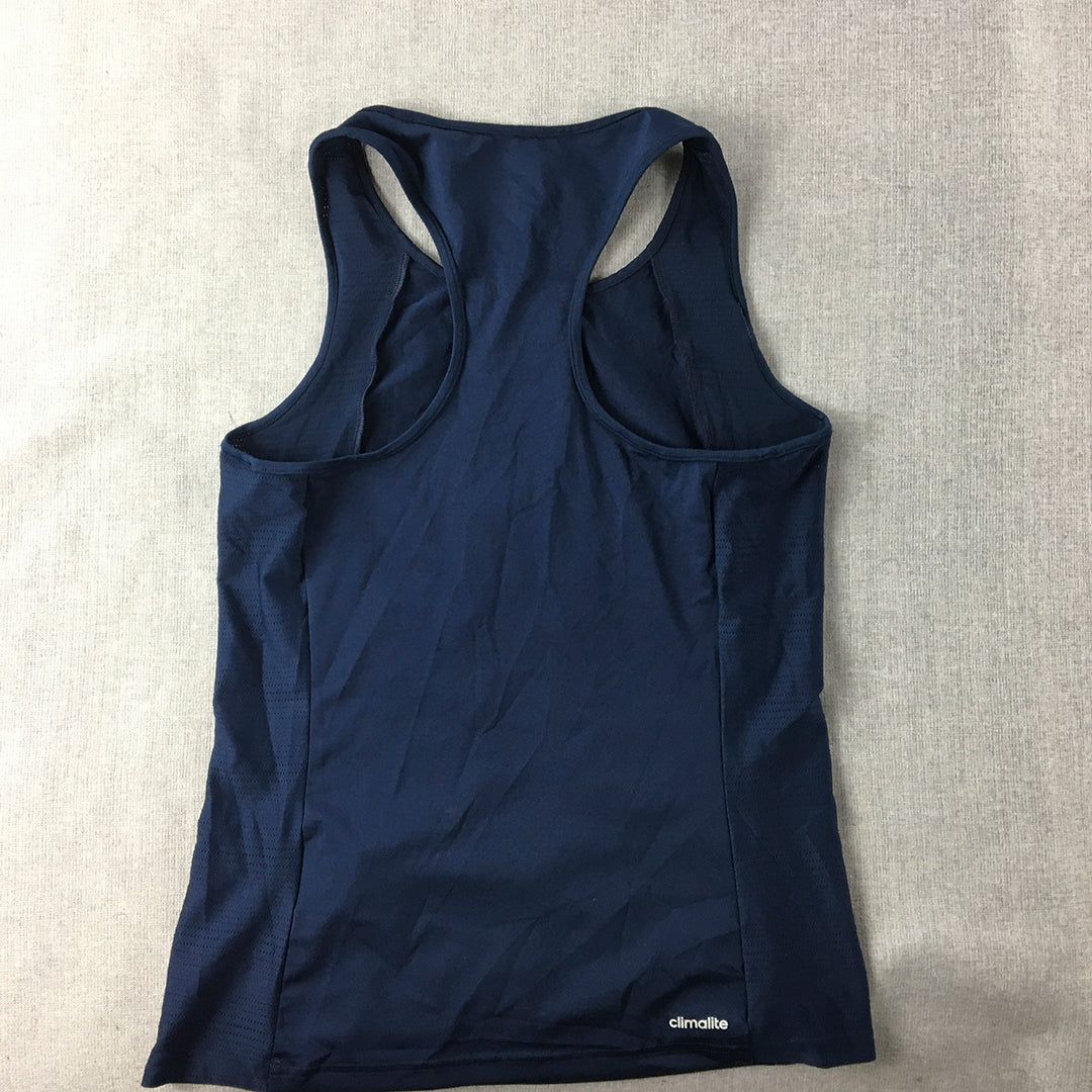 Adidas Climalite Womens Top Size S Navy Blue Sleeveless Activewear Gym Shirt