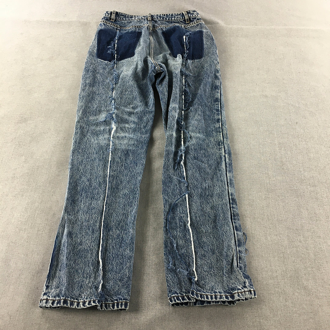 DJFL Womens Jeans Size M Blue Straight Leg Stone Wash Denim