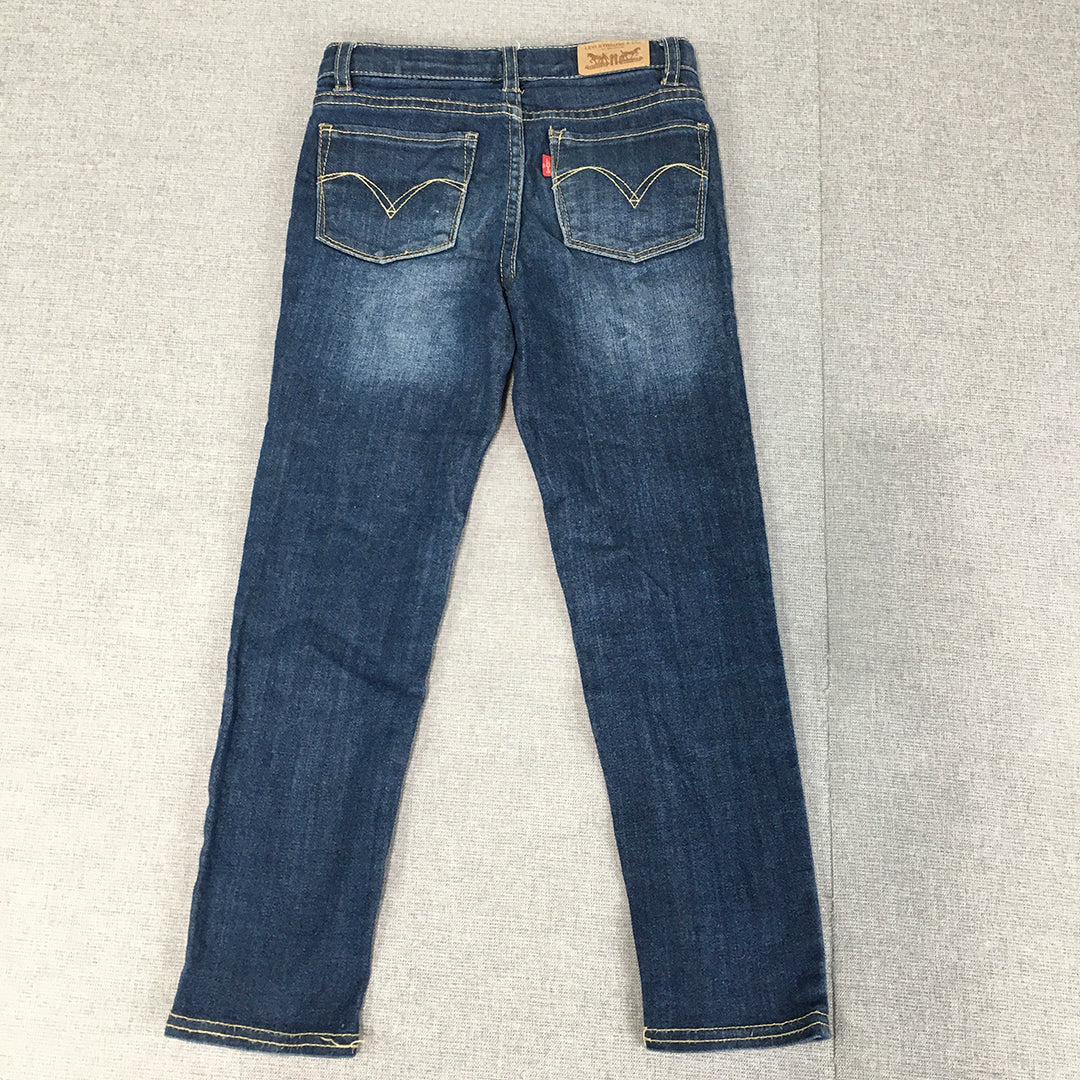 Levi's Kids Girls Skinny Jeans Size 6 Blue Denim Legging Stretch Dark Wash