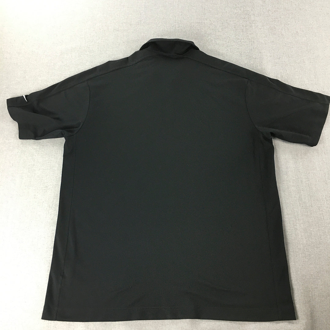 Nike Golf Mens Polo Shirt Size XL Black Collared Short Sleeve Dri-Fit Rugby