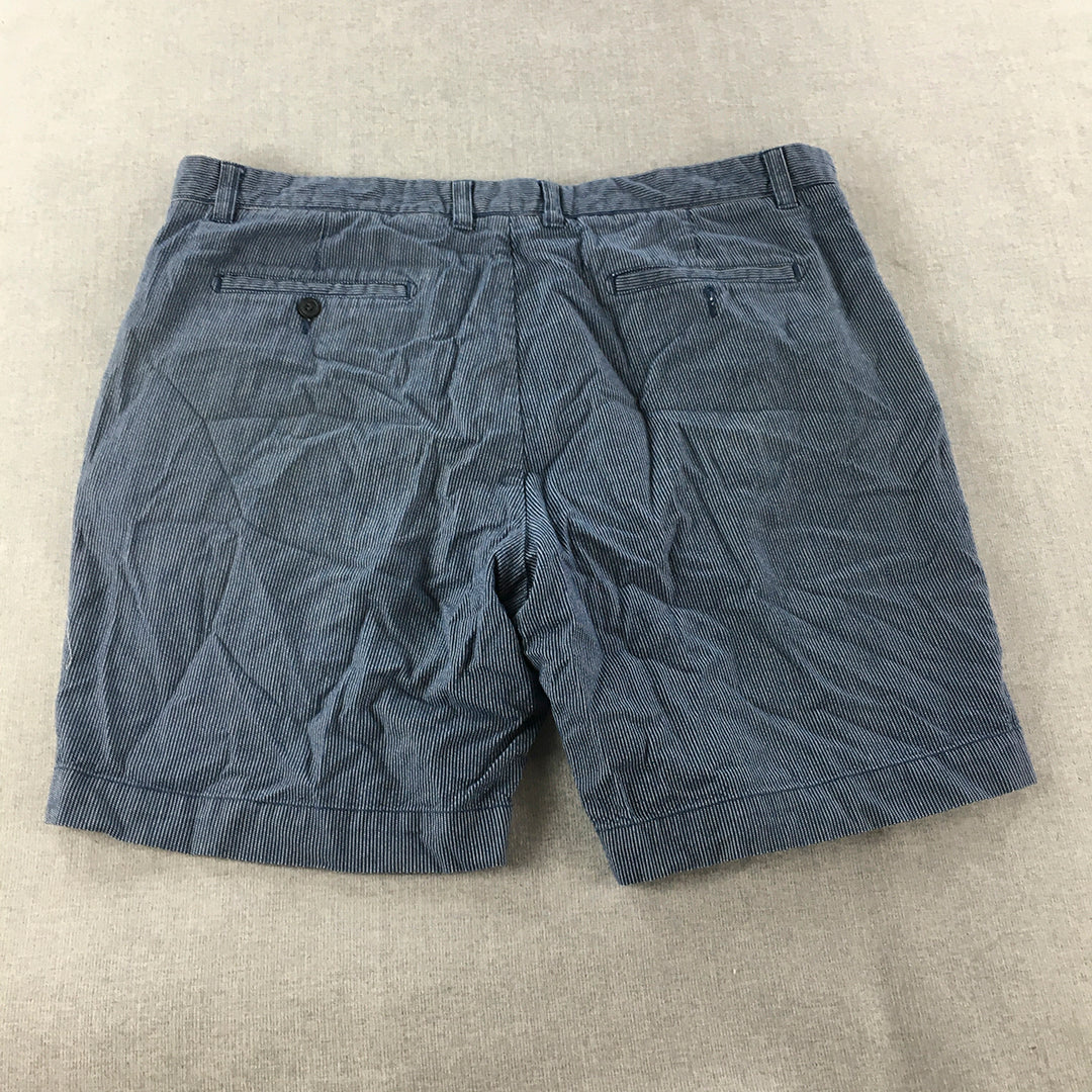 Sportcraft Mens Chino Shorts Size 38 Blue Striped Pockets