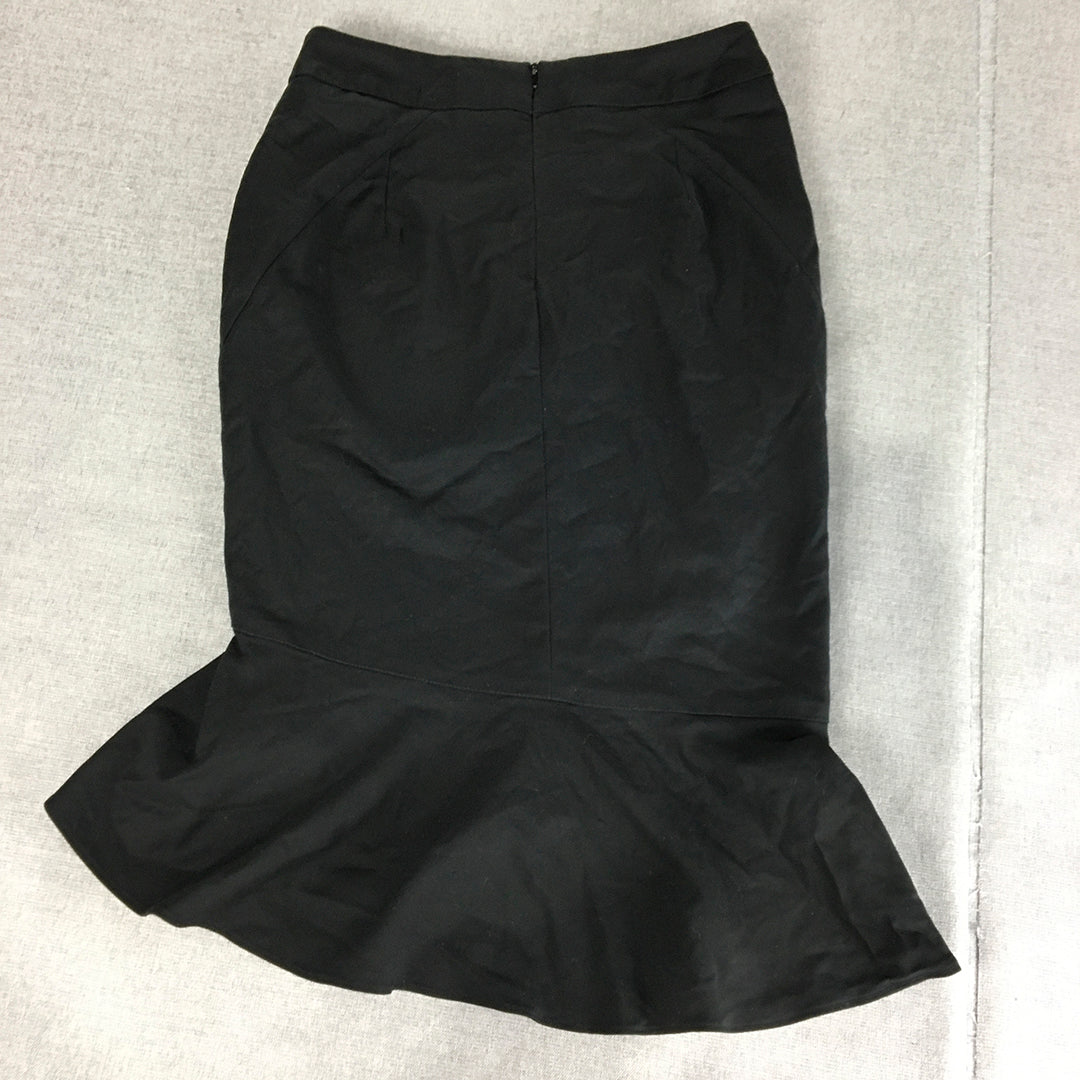 Forcast Womens Pencil Skirt Size 10 Black Mermaid Hem Straight