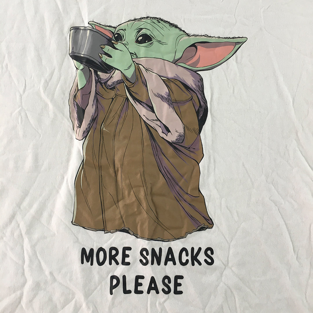 Star Wars Baby Yoda Womens T-Shirt Size XL White Short Sleeve Top