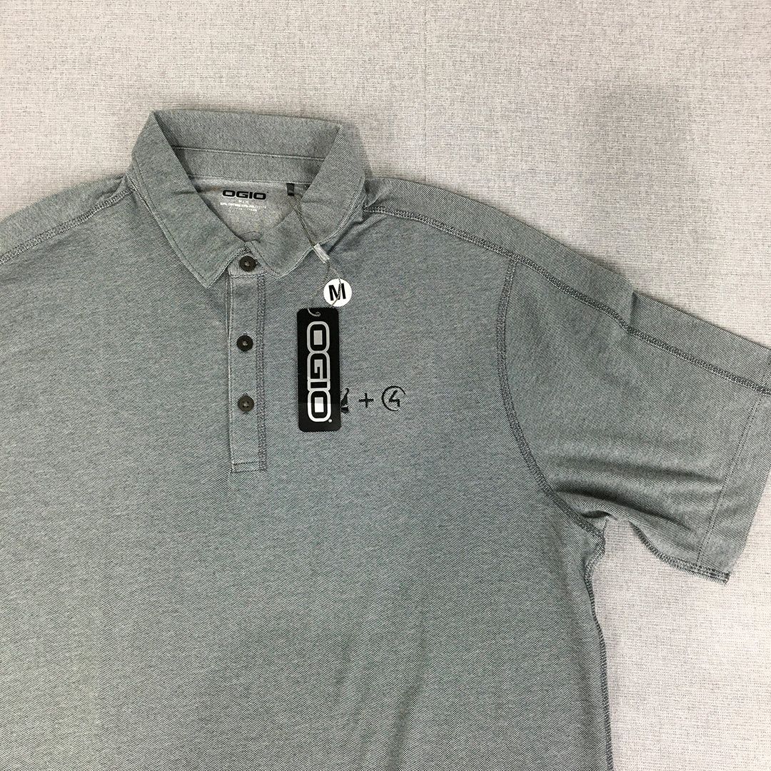 NEW Ogio Mens Polo Shirt Size M Grey Collared Short Sleeve Rugby