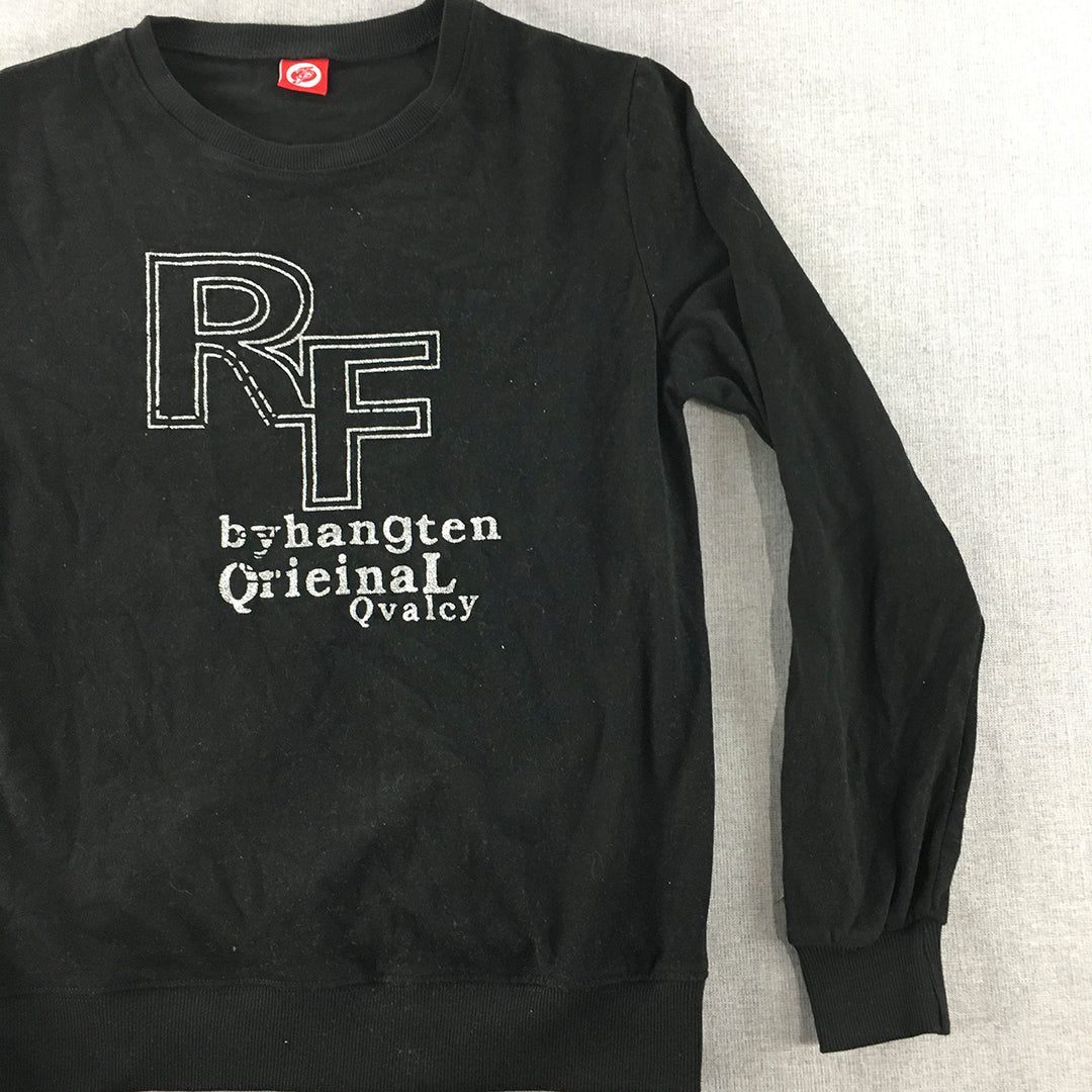 RF Womens Sweater Size M Black Crew Neck Pullover Jumper