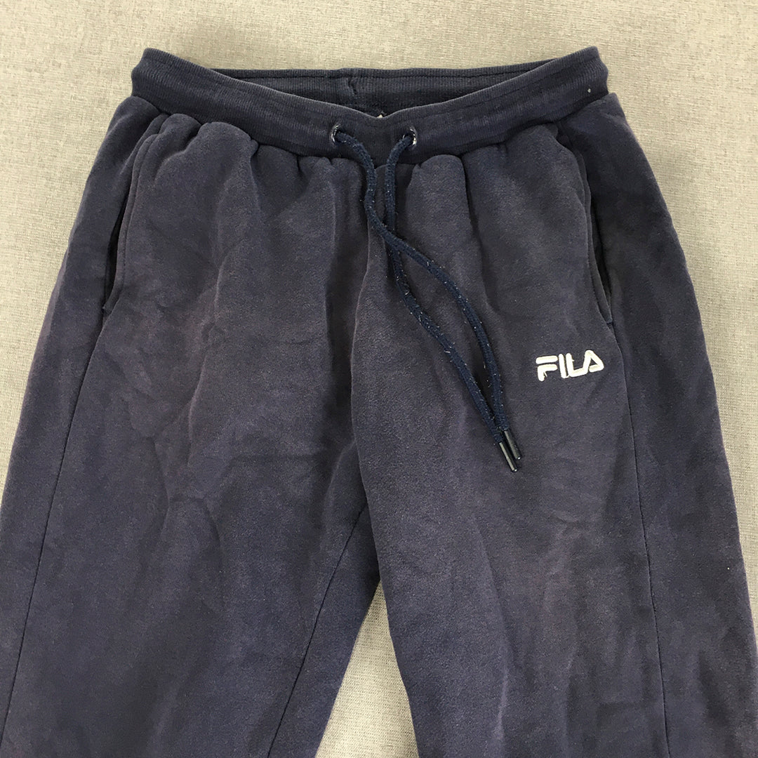 FILA Kids Boys Tracksuit Pants Size 8 Navy Blue Logo Jogger