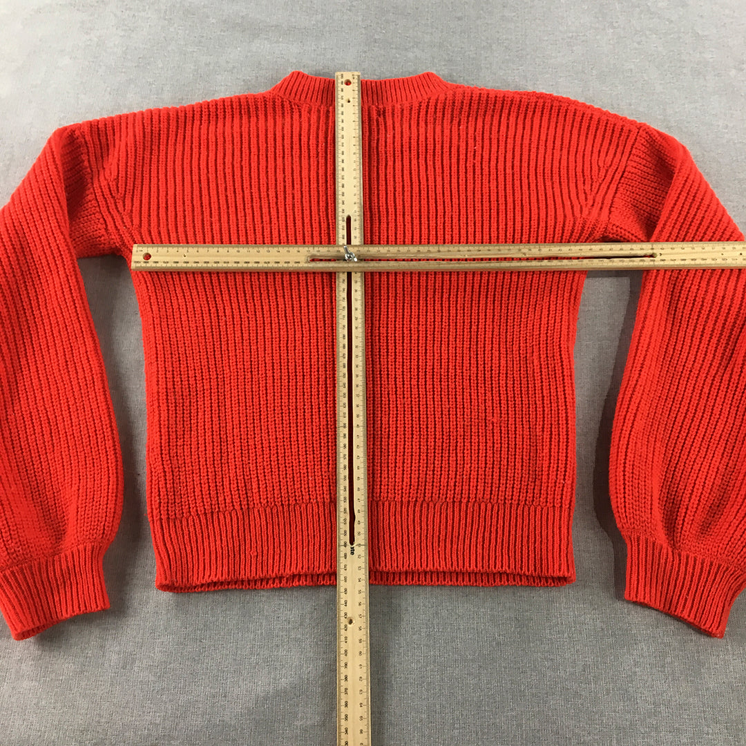 Lily Loves Womens Wool Knit Sweater Size 10 Red Crew Neck Jumper