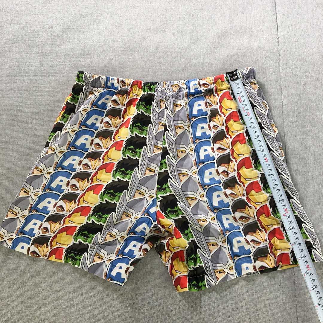 Peter Alexander x Marvel Mens Sleep Shorts Size S Iron Man Hulk Avengers