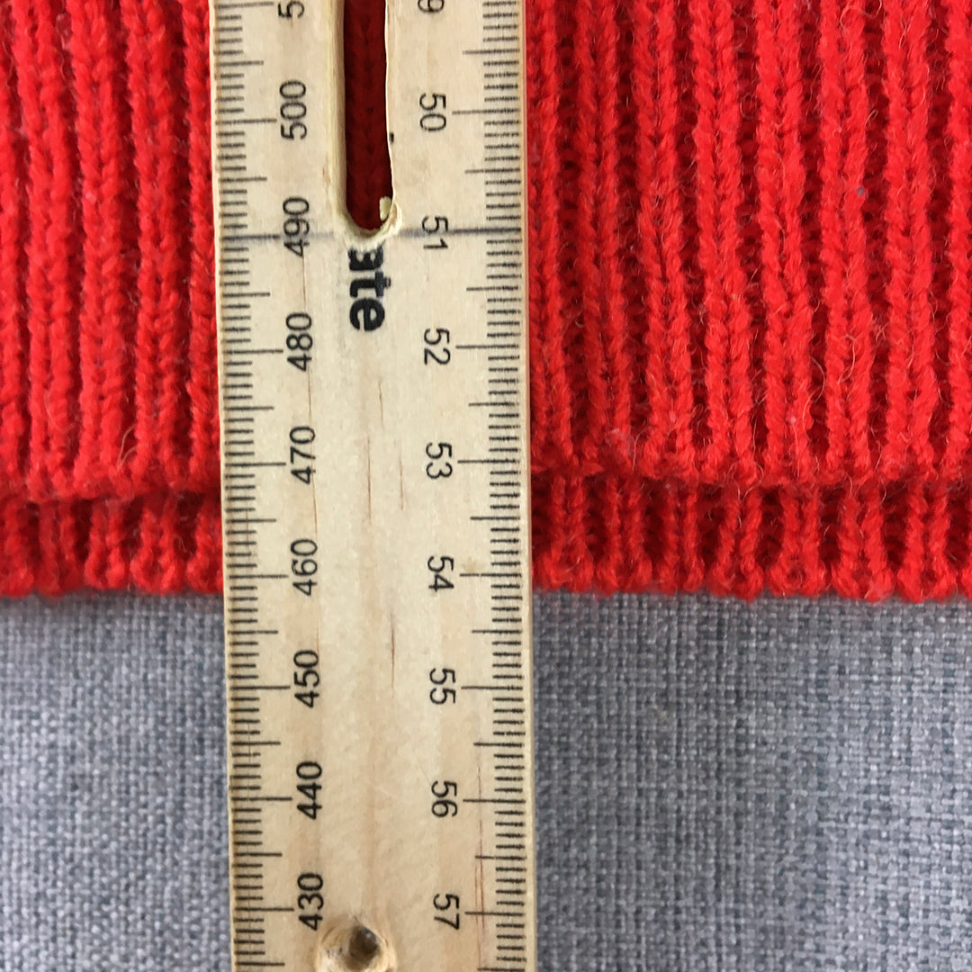 Lily Loves Womens Wool Knit Sweater Size 10 Red Crew Neck Jumper