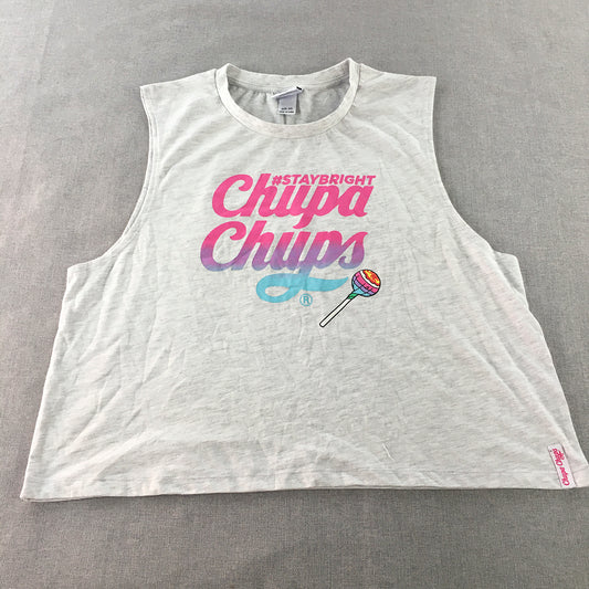 Chupa Chups Womens Tank Top Size 3XL Grey Sleeveless Shirt